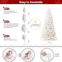 Vista 111 de Glitzhome Prelit Christmas Tree, 6ft Flocked Artificial Christmas Tree Serene Snowscape Fir with 300 Warm White Lights for Home, Office, Party