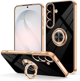 Dinick Black for Samsung Galaxy S26 Case with Ring Holder Kickstand