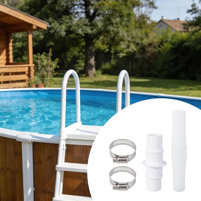 Kit adaptador manguera piscina con abrazaderas de acero miniatura 7