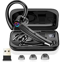 Atheewon Bluetooth Headset V5.4, Wireless Bluetooth Earpiece with Dual Mic Noise Cancelling, 115H Playtime Computer Headset Hand Free Headphones for Trucker, Driver, Home, Work, Business