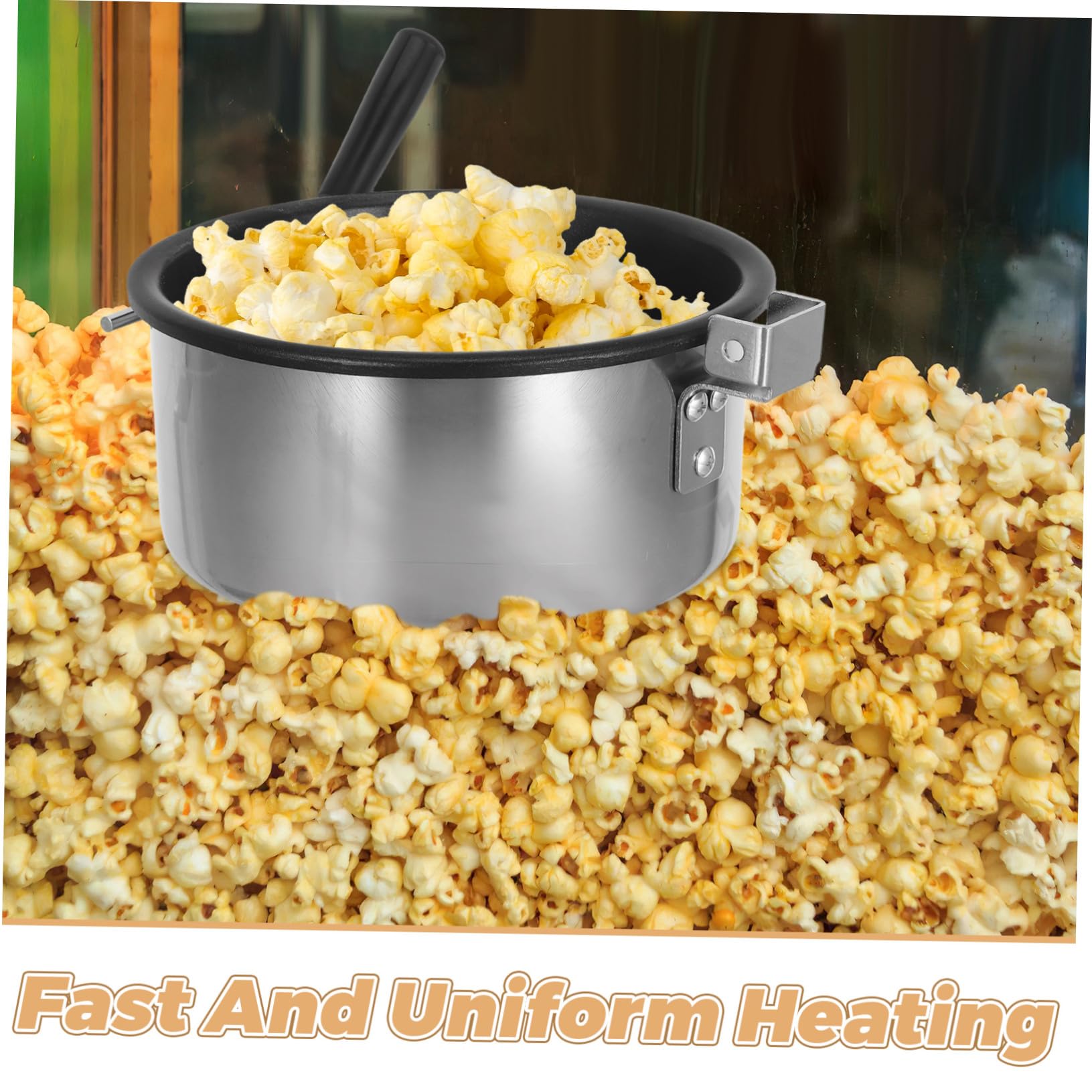 Ersatz Popcorntopf 8 Oz aus Edelstahl und Aluminium mit Antihaftbeschichtung für Popcornmaschinen Zubehör für Familienfilmabende und Kleine Küchen