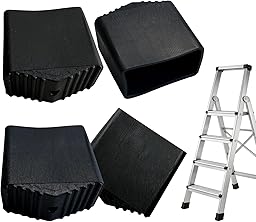 Yaxloi 4 Pezzi Piedini Scala Alluminio, Piedini in Gomma per Scala, Gommini per Alluminio, Adatto per con Tubi Quadrati da 2x4 Cm, Antiscivolo per Situazioni di Accesso in Quota