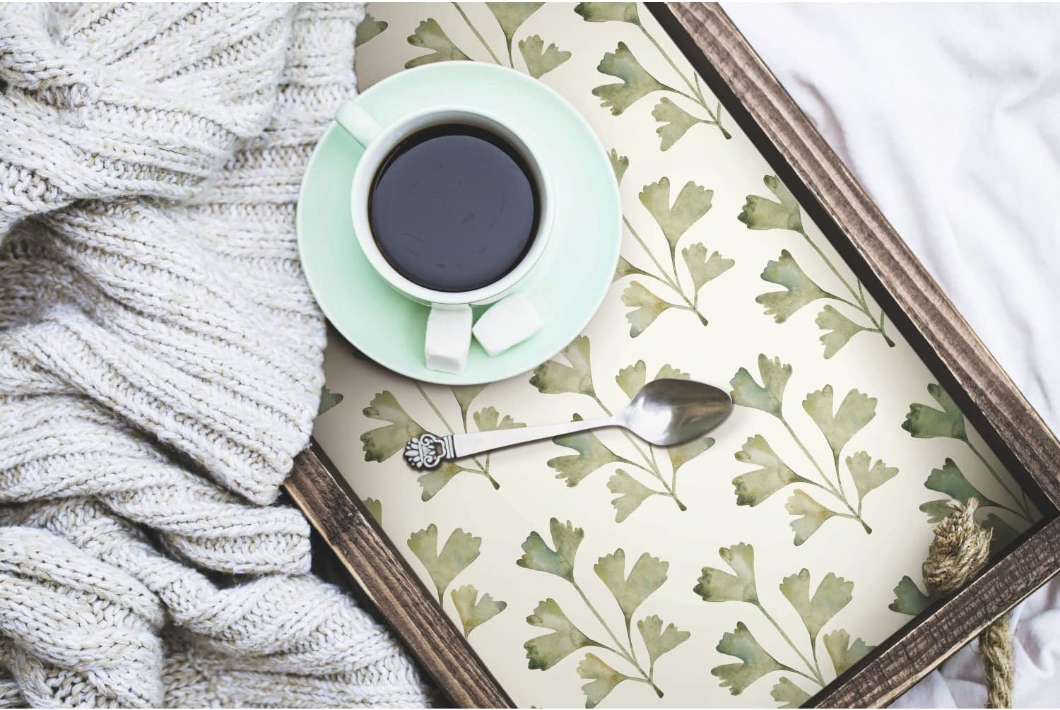 RoomMates RMK12641PL Neutral Cat Coquillette Gingko Peel and Stick Wallpaper