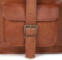 Vista 5 de 16 Inch Genuine Leather Backpack for Women and Men - Retro Vintage Laptop Backpack