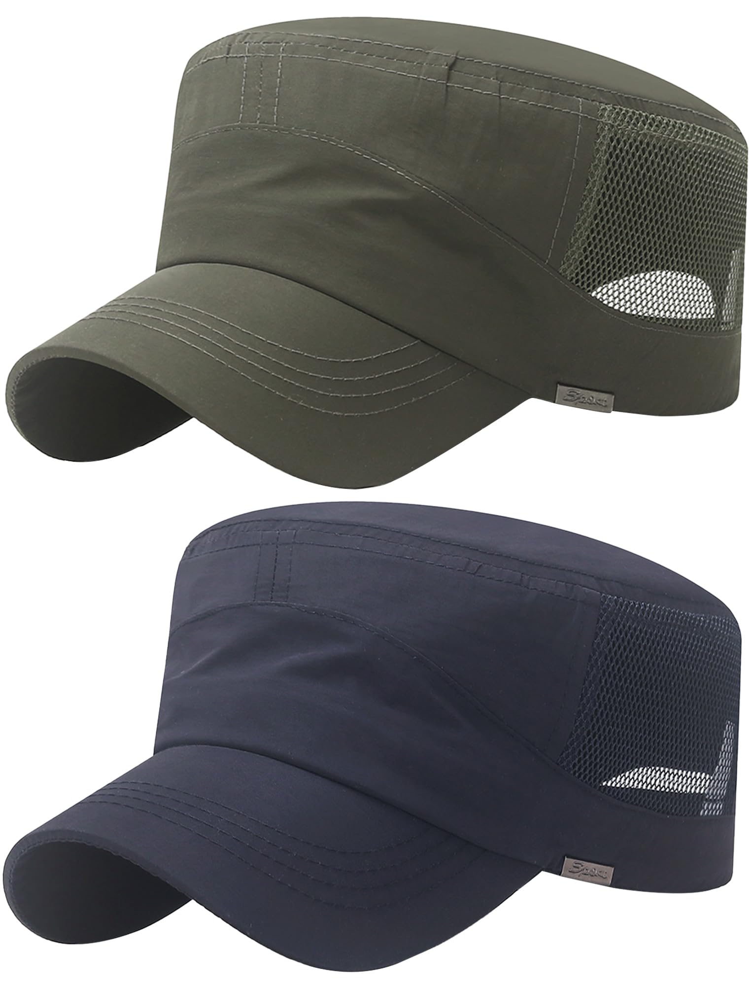 Ausing Cadet Cap Patrol Cap Summer Mesh Cap with Breathable Water Resistant Fabric 5 Colors Sun Protection for Men Women