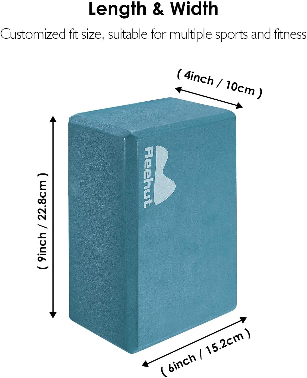 REEHUT (1-PC Yoga Block, 9"x6"x4" - High Density EVA Foam Block to Support and Deepen Poses, Improve Strength and Aid Balance and Flexibility - Lightweight, Odor Resistant(Turquoise) : Everything Else