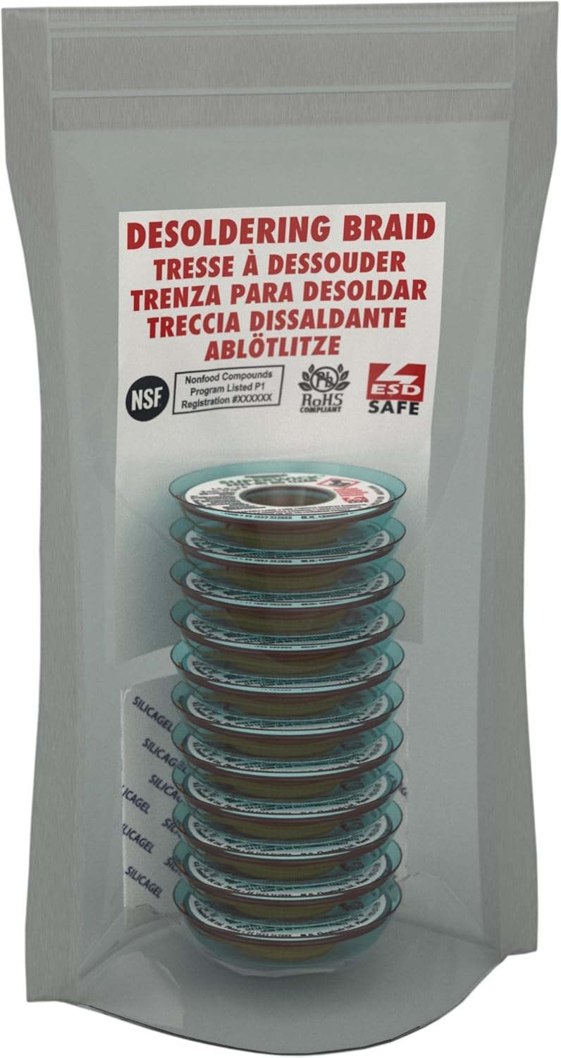 MG Chemicals 425-NS No Clean Super Wick Desoldering Braid, 0.075" Width x 5' Length: Solder: Tools & Home Improvement
