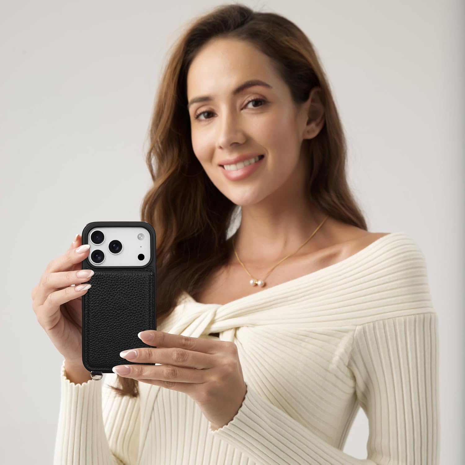 Keallce Case for iPhone 17 Pro 6.3 inch, Crossbody Wallet Case Purse with RFID Blocking 3 Card Holders, Flip Folio Leather Cover with Lanyard Wristlet Strap Women Lady for iPhone 17 Pro, Black - Image 6