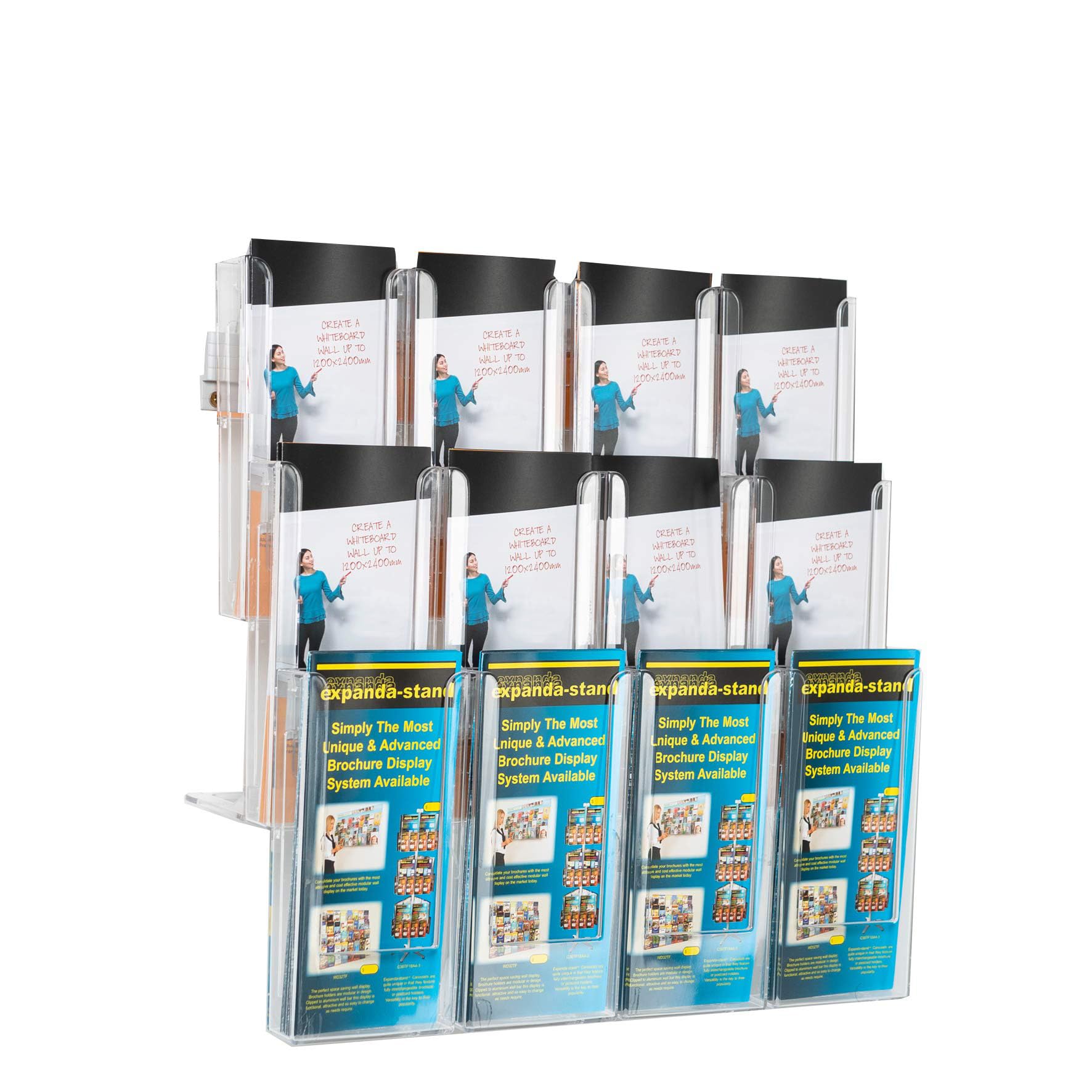 Metroplan Expanda Wall Mounted Leaflet Display (12 x 1/3 A4) Complete visibility of your promtional activities & events. Ideal for all public information, especially Healthcare — image 1