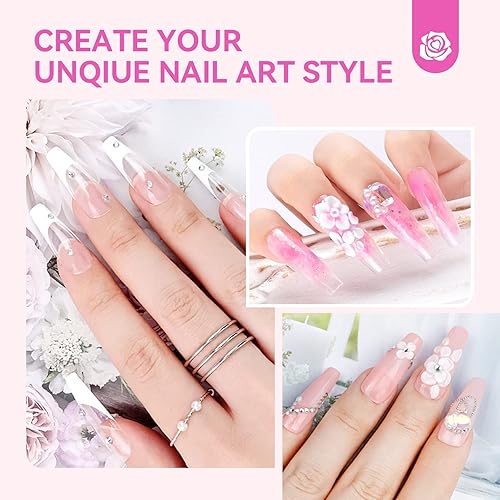 Miniatura 7 de Saviland Kit de uñas acrílicas con taladro y luz UV  Polvo acrílico transparente blanco rosa acrílico líquido negro, rojo y blanco, herramientas de