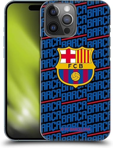 Head Case Designs Officially Licensed FC Barcelona Barca Crest Patterns Hard Back Case Compatible with Apple iPhone 14 Pro Max