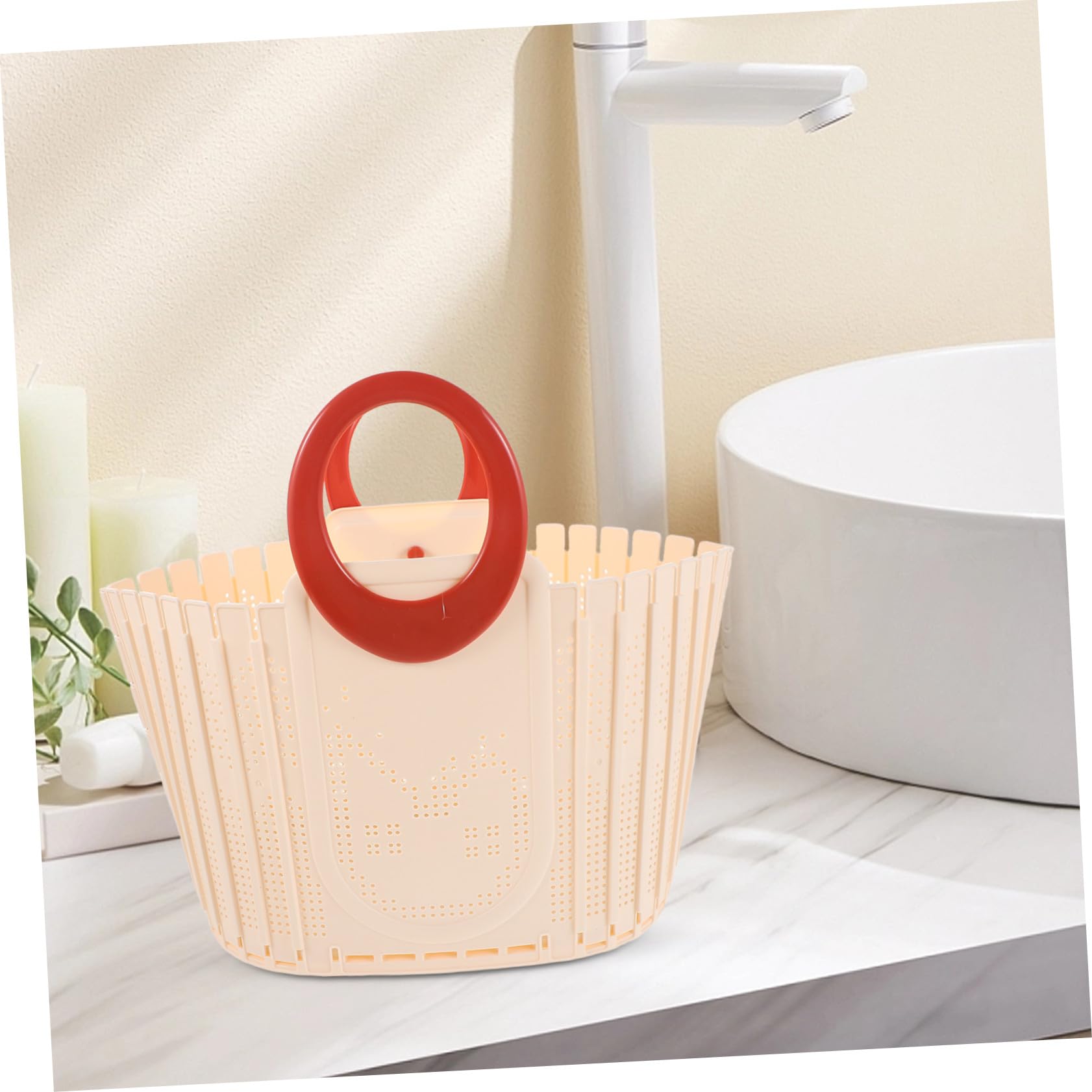 NOLITOY Cesta Plegable de Plástico para Ducha con Asa Ergonómica Organizador Colgante para Baño Ahorro de Espacio Secado Rápido para Viaje Universidad y Camping