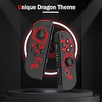 Vista 6 de PPKKAI for Nintendo Switch Controller, Dragon Controllers for SwitchLiteOLED, Replacement Controllers with Dual VibrationWake-up