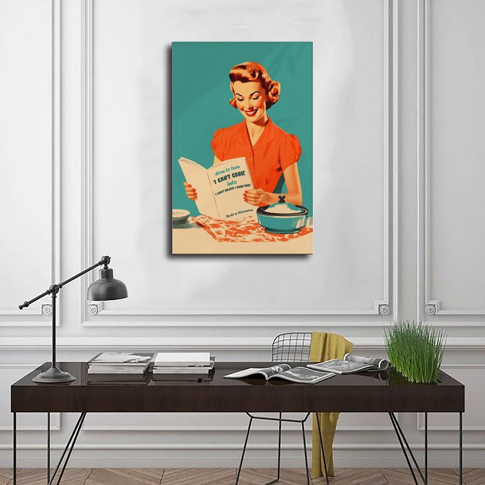 Leinwandposter im Retro-Stil der 50er-60er-Jahre, Motiv: Can't Cook auf Leinwand, Schlafzimmer, Landschaft, Büro, Raumdekoration, Geschenk, 60 x 90 cm