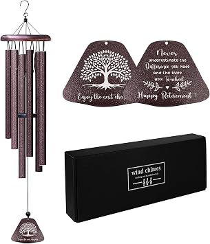 Retirement Gift for Woman, Best Retirement Gifts for Men 32" Wind Chimes, Funny Retired Gifts for Women 2026, Happy Retired Party Decorations, Cool Coworker Leaving Gift Ideas Windchimes