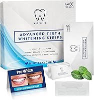 Vista 2 de Pro White Advanced - Tiras blanqueadoras de dientes con sabor a menta fresca, tiras blanqueadoras con 14 aplicaciones para un fácil uso diario
