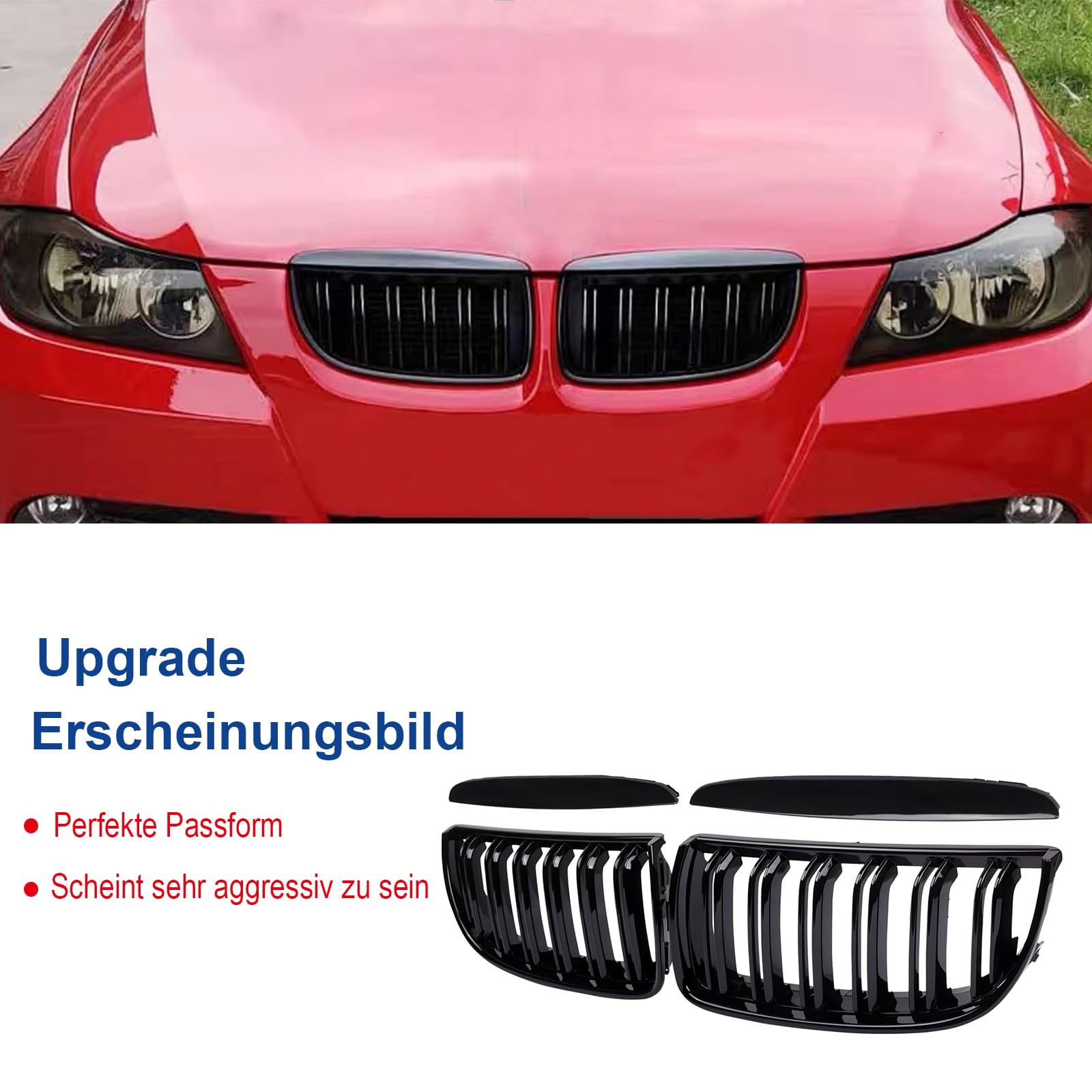 Haoyijiahui E90 Kidneys Front Black For BMW 3er E90 E91 2005 - View #11