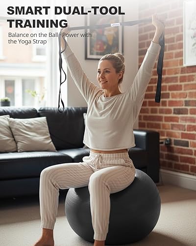Vista 5 de Trideer Pelota de ejercicio para yoga, pilates y fitness. Equipo de pelota de estabilidad para gimnasio en casa y silla de oficina, accesorios