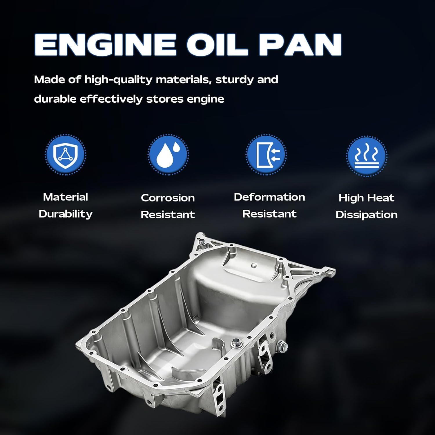 AUCERAMIC 264-455 Engine Oil Pan Sump with Drain Plug Compatible with 2012 2013 2014 Honda CR-V EX EX-L LX 2.4L L4 Replaces 11200R5A000