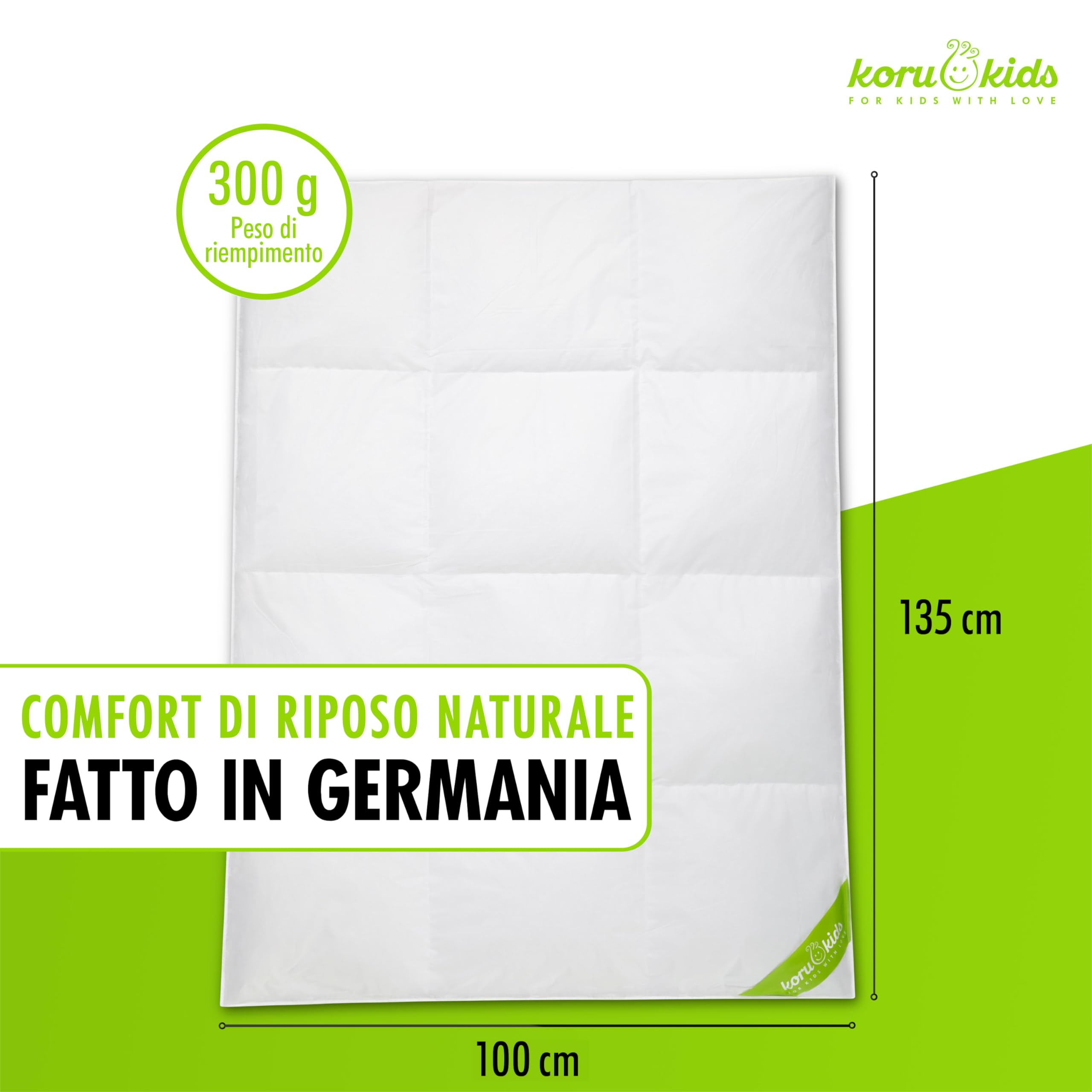 Set Piumino E Cuscino Bambino 100x135 Cm - Piumino Tedesco Anallergico, Certificato Oeko-Tex - Foto 11