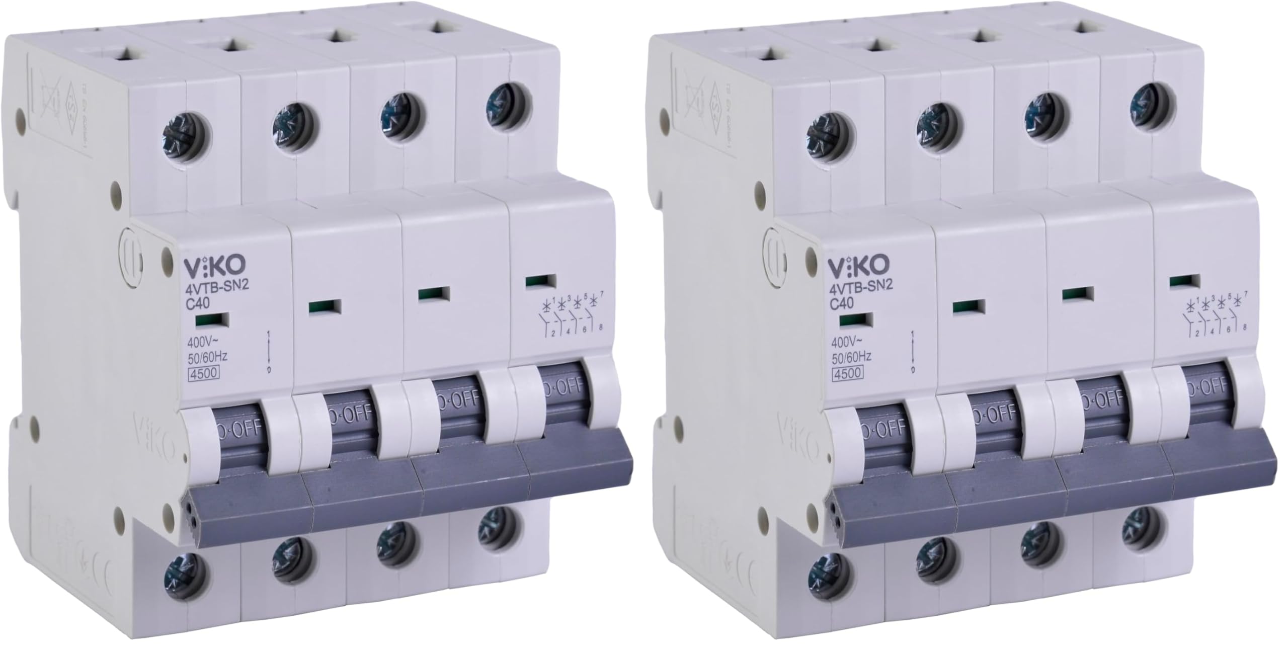 Viko 4VTB-4C40 Otomatik Sigorta 4,5kA C Tipi 4 Kutup 40A (2 paketi)