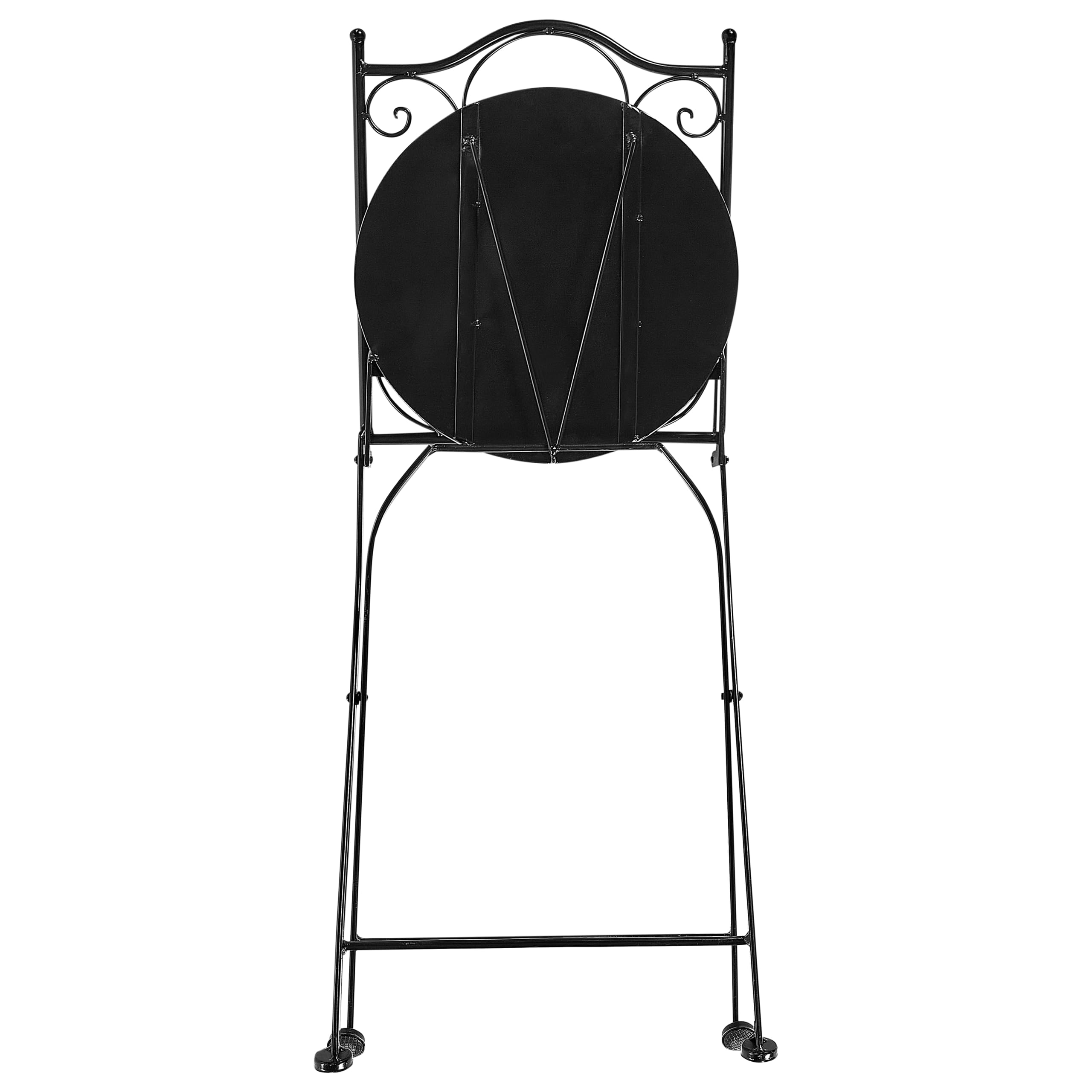 Balkon Set Metall schwarz / blau Mosaik Muster 2 Stühle 1 Tisch Cigliano
