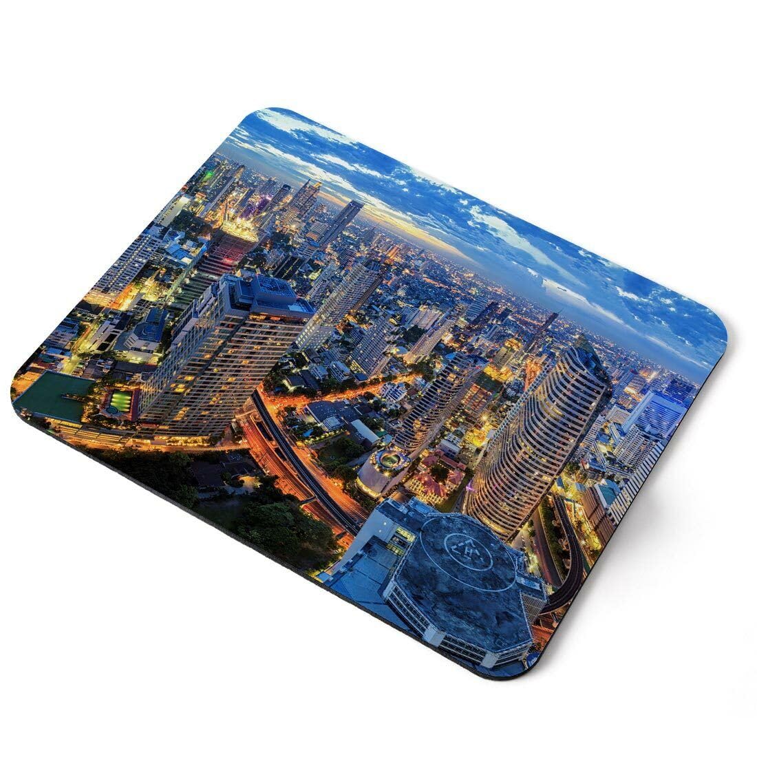 MIKKA ENTERPRISES Mouse Mat Pad - Bangkok City Thailand Cityscape Laptop PC Desk Office #12377 Printed Rubber Mouse pad, Home Office Use, Non Slip
