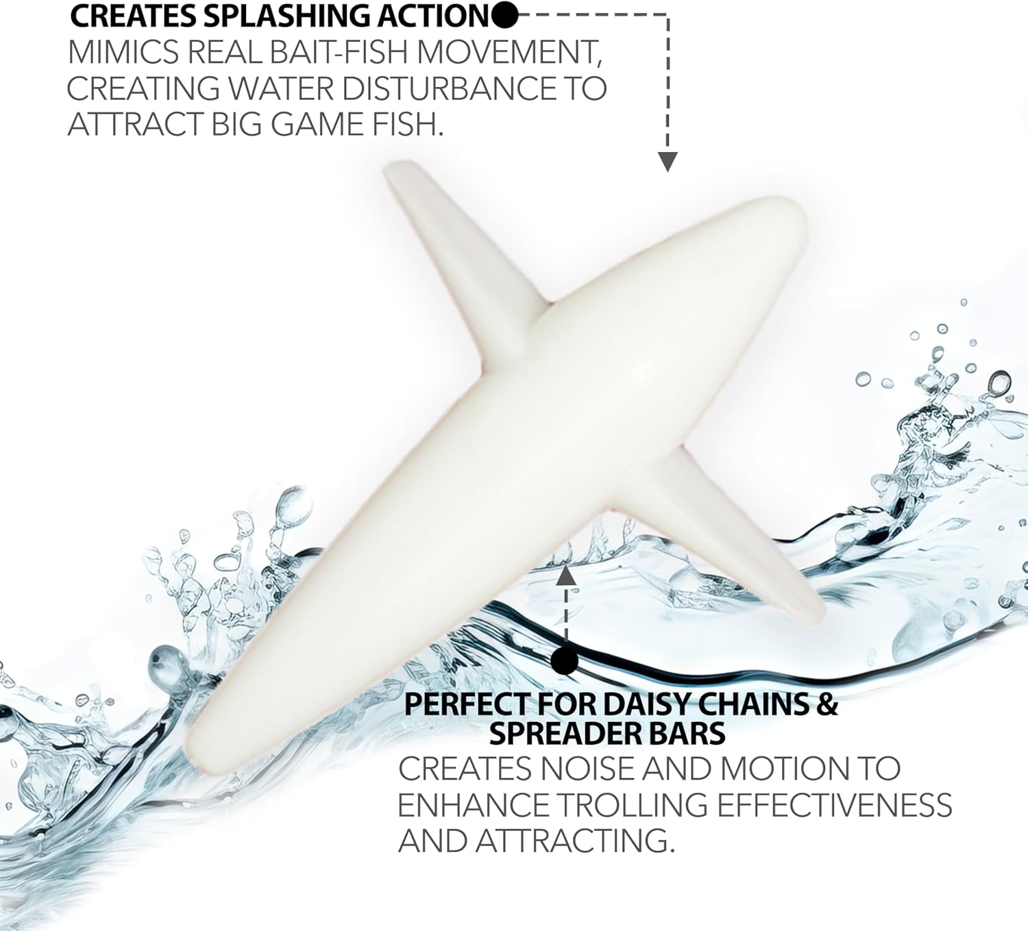 5" Trolling Lures, 10 Pcs White Bird Teaser Lures, for Offshore Fishing, Ideal for Mahi Mahi and Saltwater Fishing