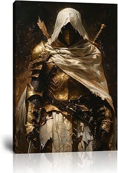 Retro Warrior Pictures Canvas Wall Art for Bedroom Living Room Office Home Decoration Prints Framed
