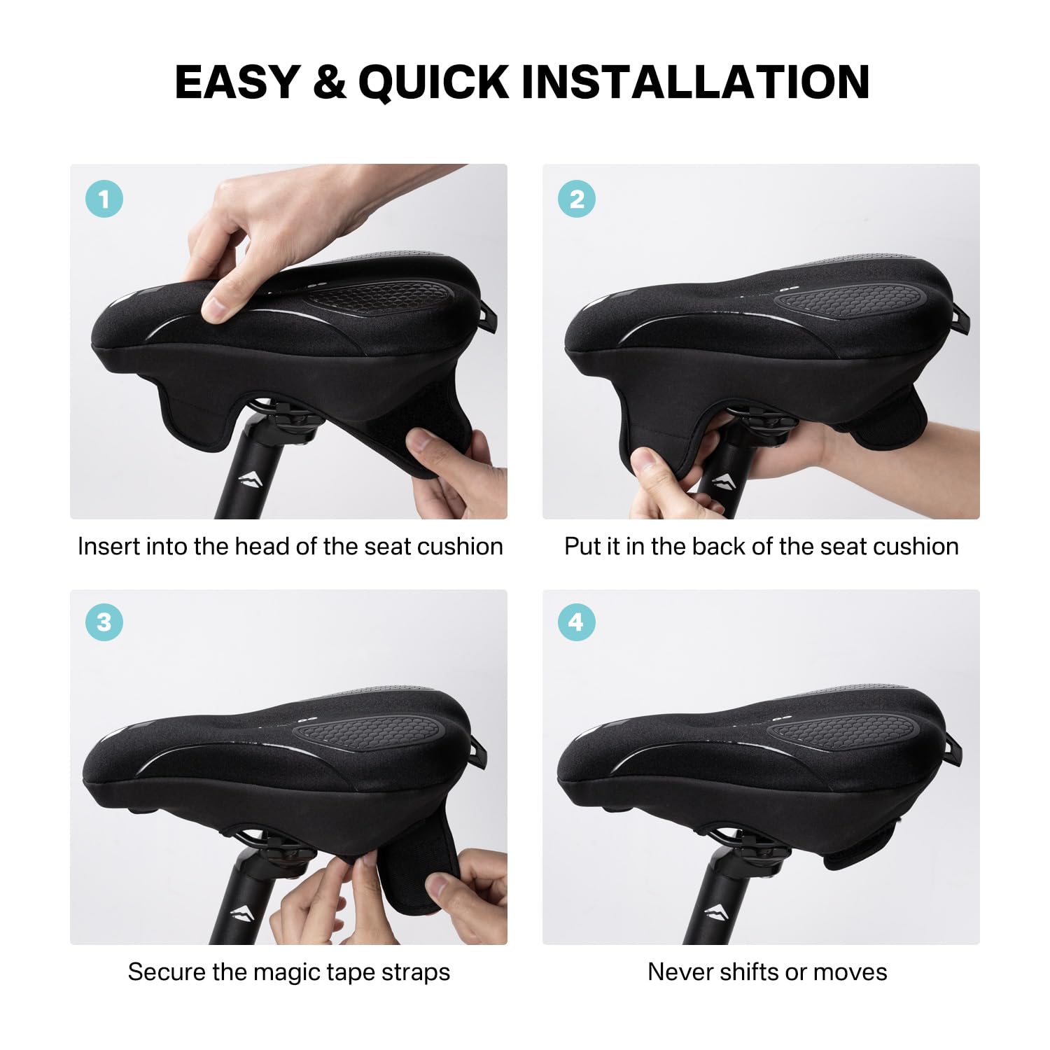 YOUNGDO Fahrradsattel Überzug, Ergonomischer Gel Sattelbezug, Fahrradsitz Polsterung, Weich und Bequem, mit Regenschutz, für Damen & Herren