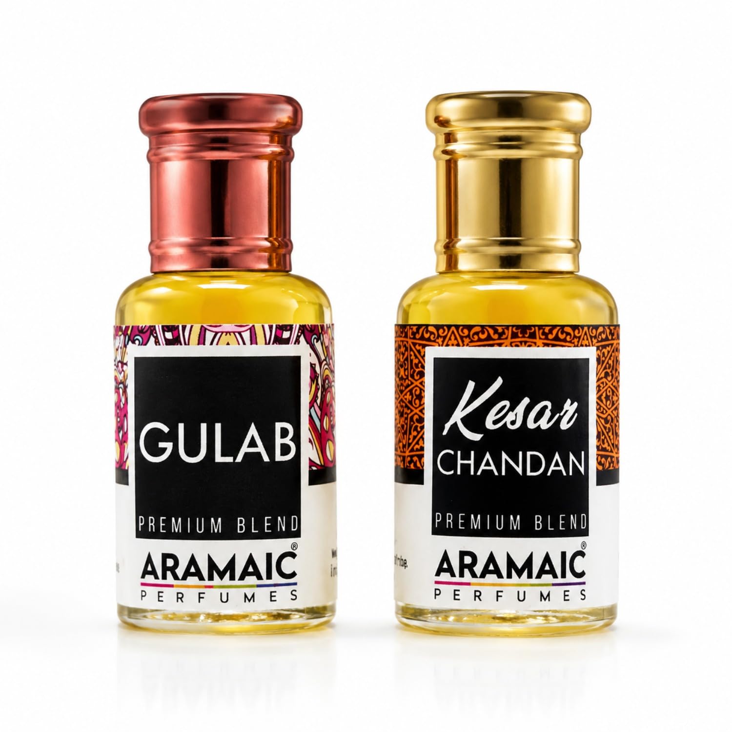 Aramaic Gulab & Kesar Chandan Premium Blend Perfume Set for Men & Women | Long Lasting Floral & Sandalwood Inspired Fragrance | Luxury Attar Style Perfume Oils (Pack of 2)-image-19