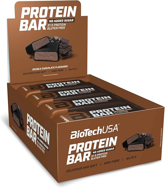 BioTech USA Protein Bar, 16 x 70 g Riegel (Double Chocolate)