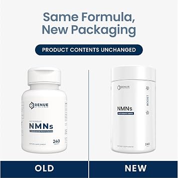 Renue By Science NMN Supplement | 240 Chewable Vegetarian Tablets - 250mg Nicotinamide Mononucleotide per Serving | Lemon Flavour - Manufactured in the USA Third-Party Tested