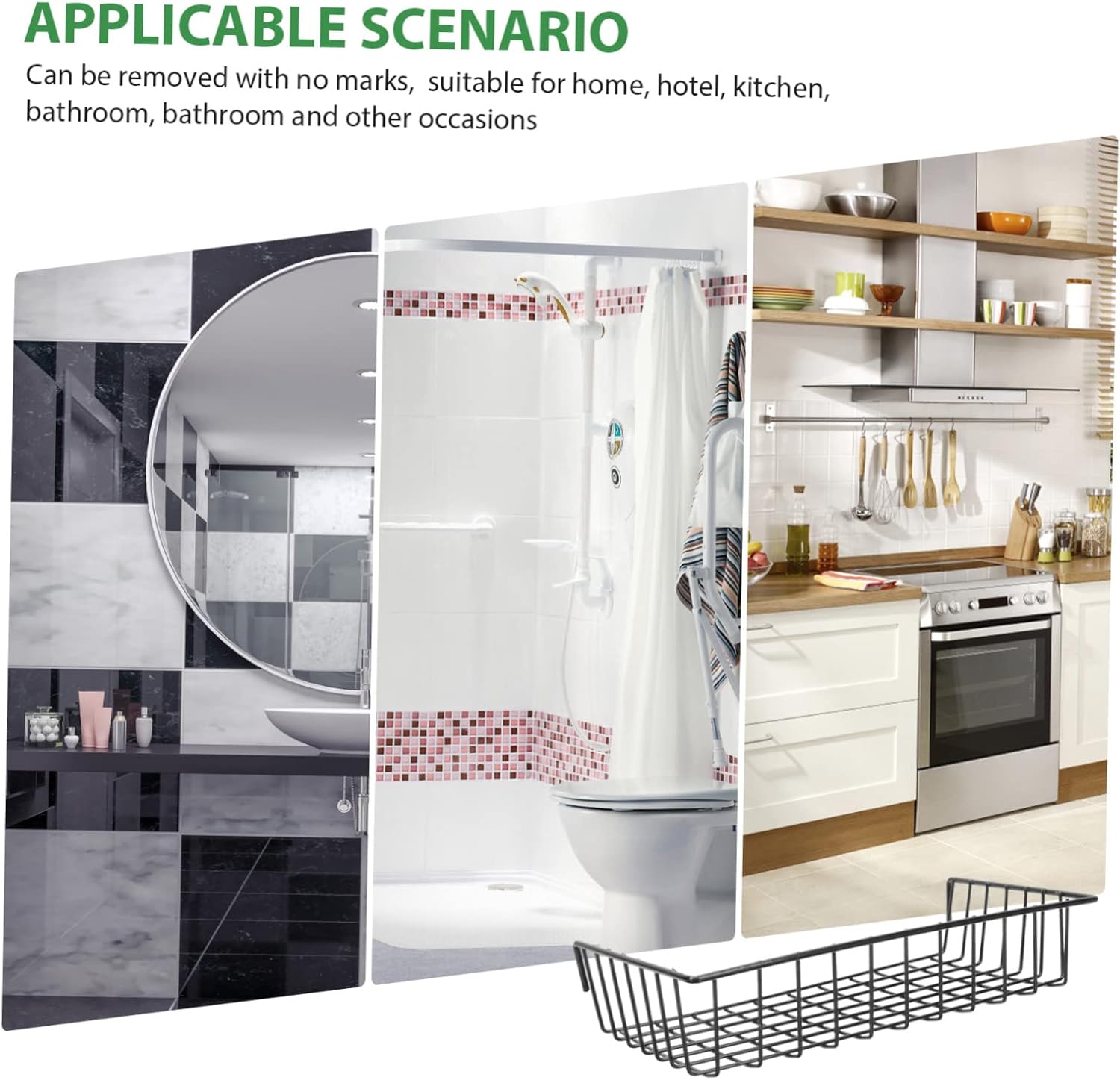 KOMBIUDA 2pcs Wire Wall Grid Panel Baskets Storage Bins Iron Material Grid Wall Basket Garage Organization