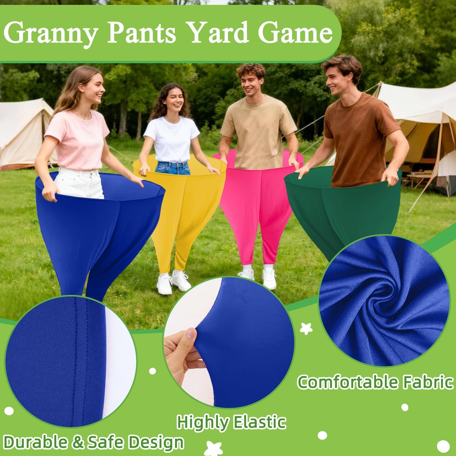 Granny Pants Yard Game Freaky Party Games Pants with Bouncy Balls and Air Pump Oversized Granny Pants Outdoor Game for Adults and Family Interactive Throwing Game for Group Gatherings