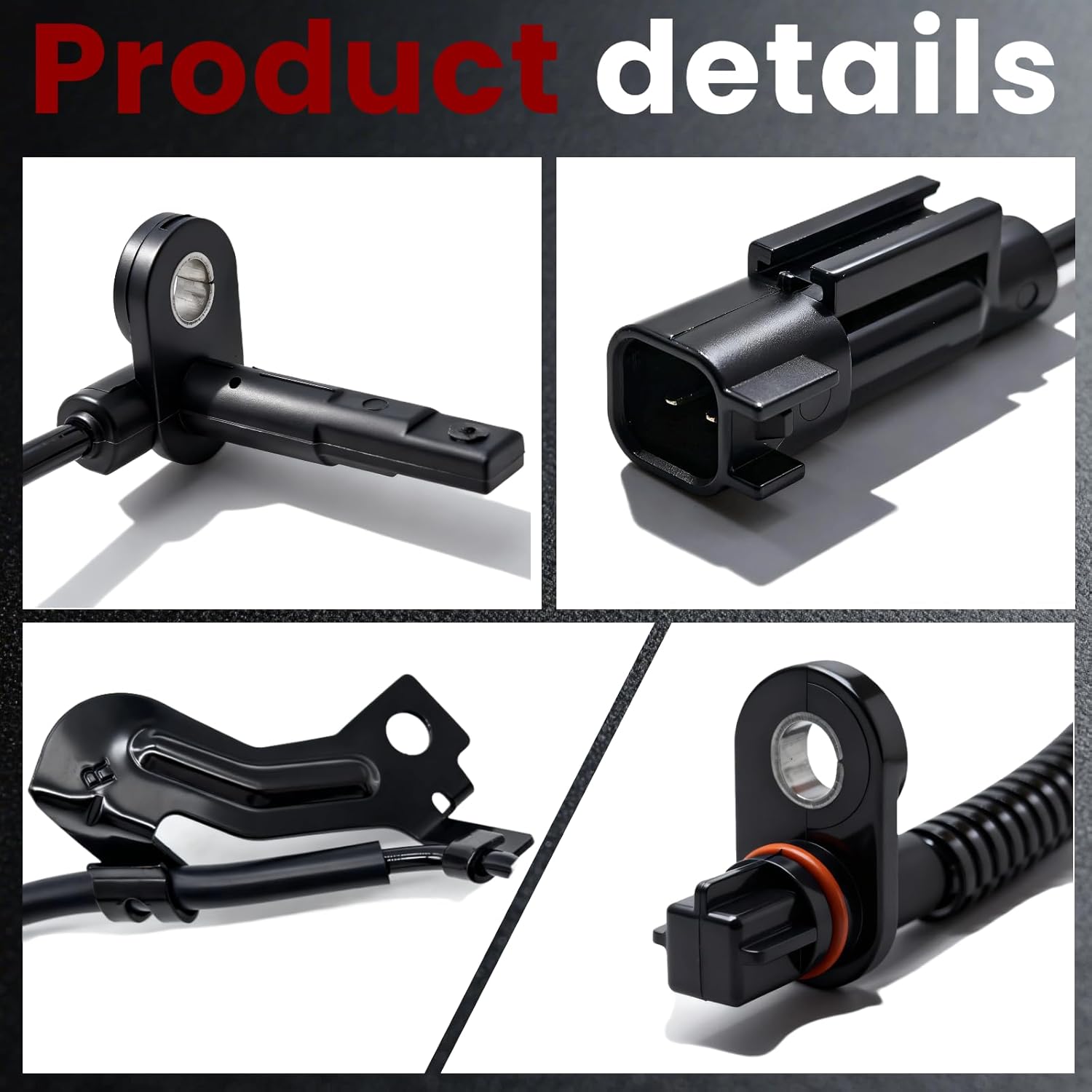 ABS Wheel Speed Sensor 4-Pack Complete Set, Compatible with 2007-2016 Compass Patriot & 2007-2012 Caliber, Replaces OE 5105573AB 5105572AB, Fits 1.8L 2.0L 2.4L Engines, Direct Fit