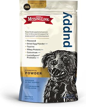 The Missing Link Puppy 8oz Supplement Superfood Powder Promotes Growth & Development, Supports Immunity, Digestion, Bones, Skin & Coat of Dog