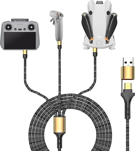 Cable de carga para DJI Mini 4 ProMini 3 ProMavic 3 ProMini 2 SEAir 3Avata 2AvataFPV Accesorios 3 en 2 Cable de carga rápida USB Tipo-C 5A Cable