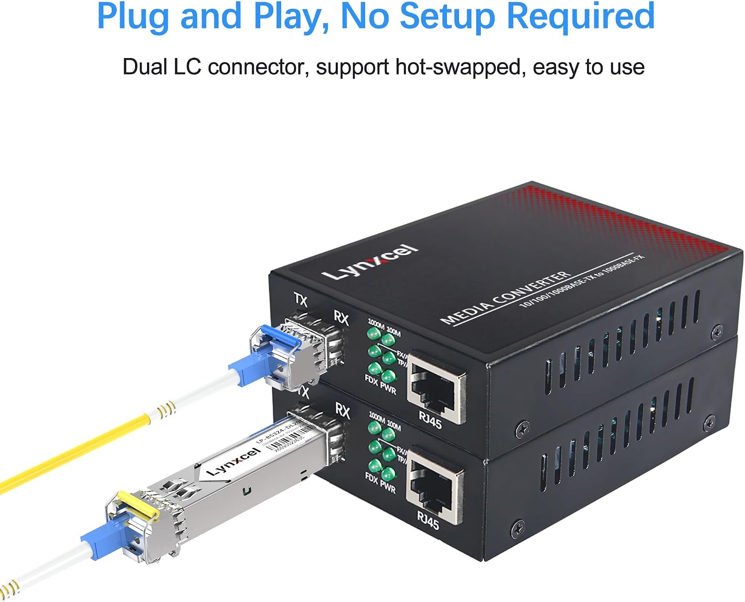 1.25G SFP Bidi Transceiver, 1000Base-BIDI Single Mode SFP Module, 1310nm/1550nm SMF, Up to 20km for Cisco, Ubiquit UniFi, TP-Link, Meraki, Intel, Mikrotik, Netgear and More, 1 Pair