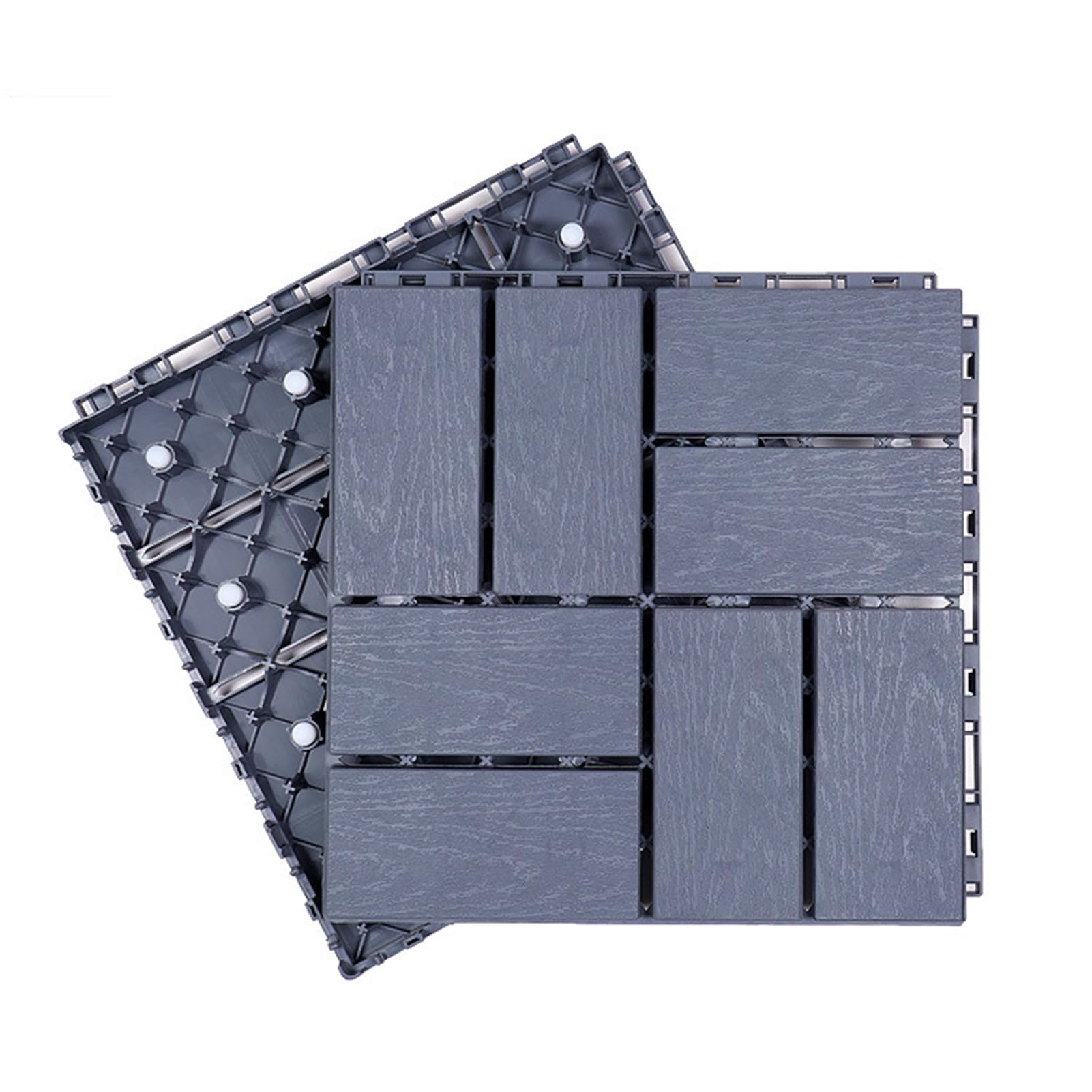 Azulejos para terraza de plástico entrelazados, losetas azules para suelo exterior