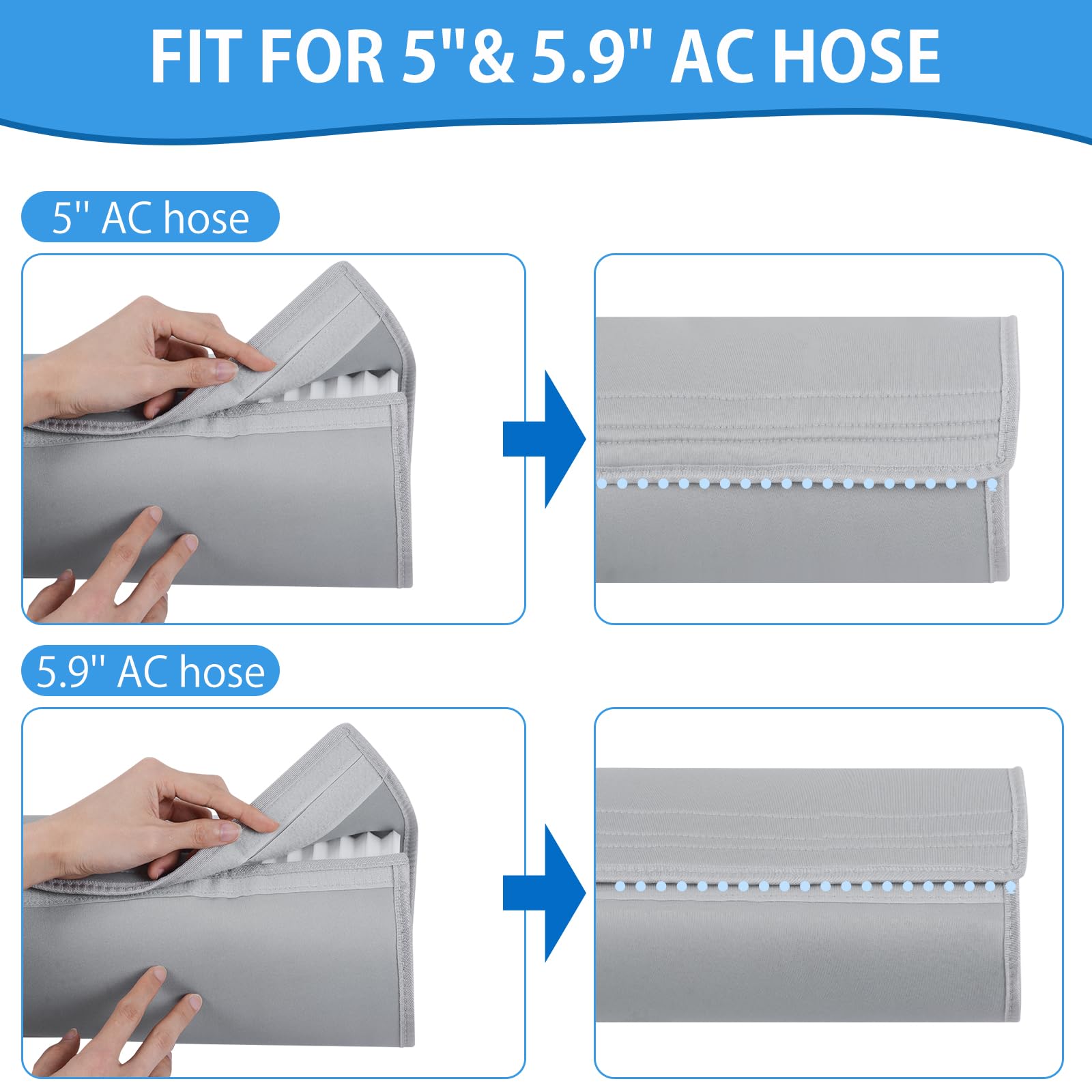 Housse de protection contre la chaleur pour tuyaux de climatisation portable