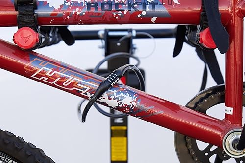 Miniatura 5 de BRINKS Cable de bloqueo de bicicleta de 5 pies con combinación preestablecida, cable de combinación de bloqueo de bicicleta cubierto de vinilo para