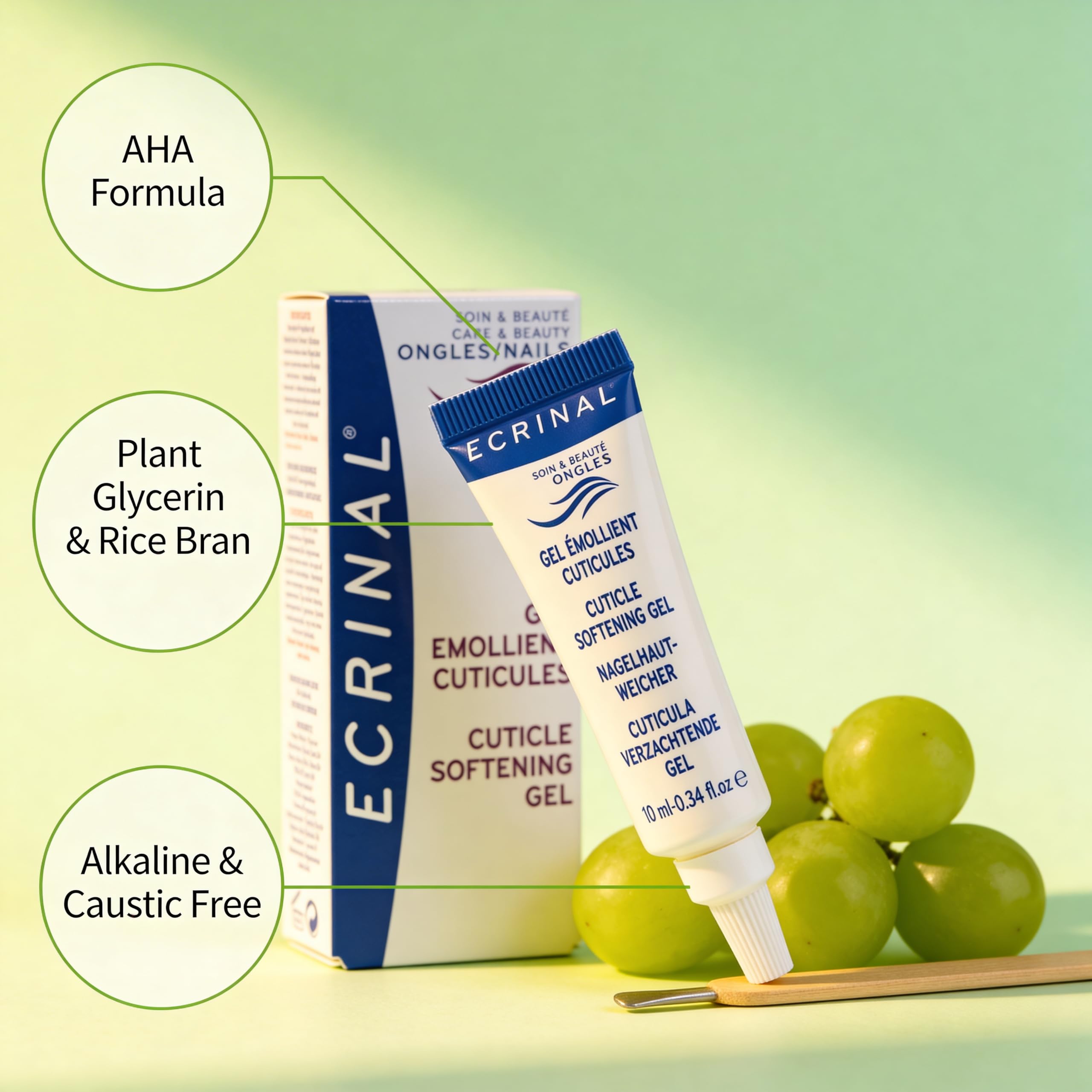 Ecrinal Gel Emollient Cuticules aux AHA, 10ml