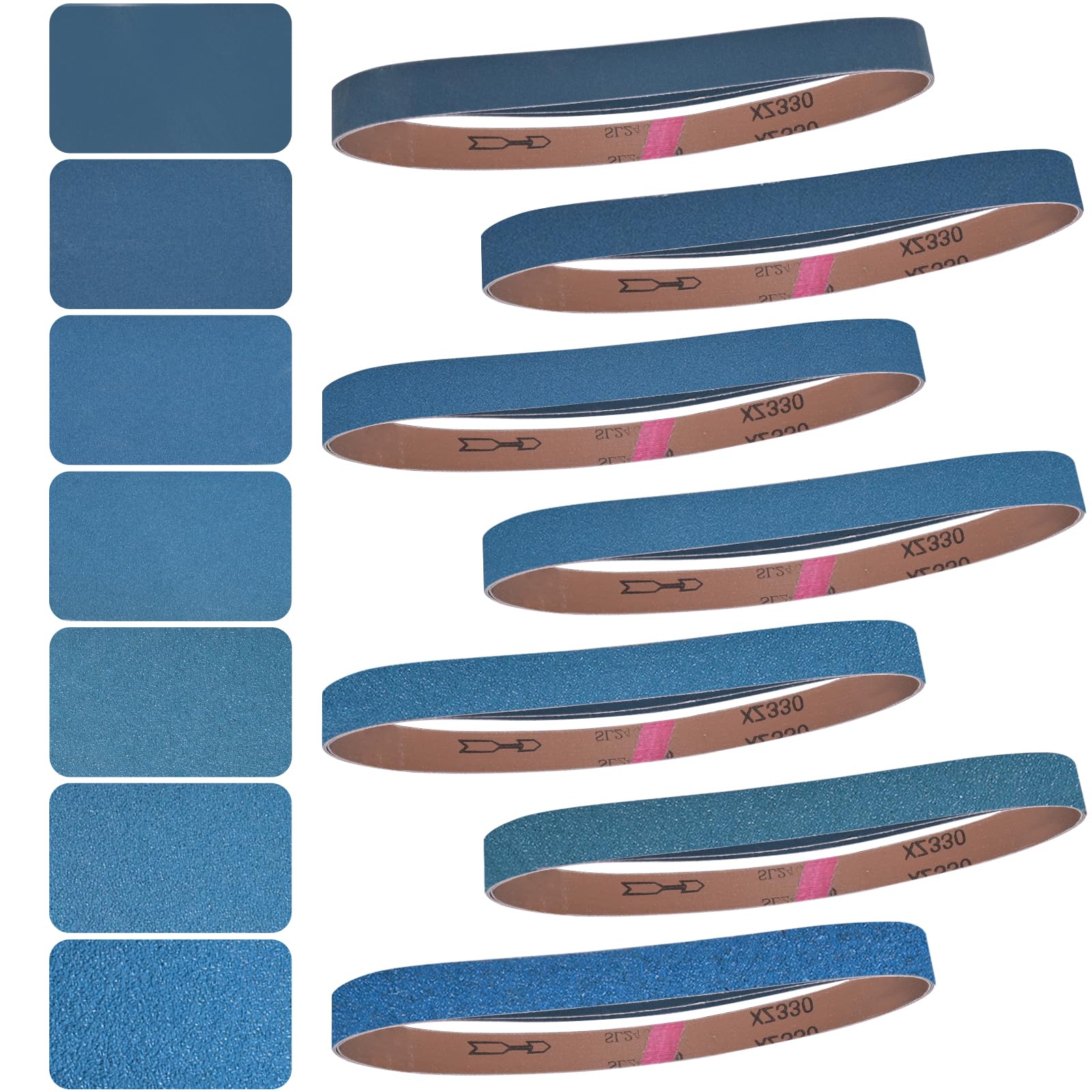 1x30 Inch Sanding Belts 21 Pcs 7 Grits Sizes (3 Each of 40/60/80/120/150/240/400 Grits) Heavy Duty Belt Sander Zirconia Belt Sander Paper for Wood, Metal, Stainless Steel, Cars, and Furniture