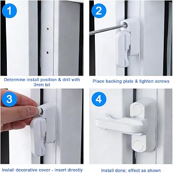 2 Pack Sash Jammers for UPVC Windows & Doors, Window & Door Lock Blocker