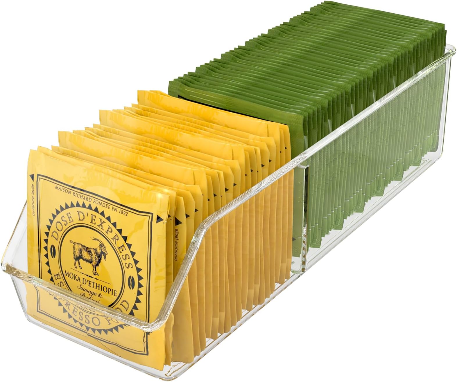 MaxGear Tea Bag Organizer Clear Plastic Tea Bag Storage Holder for Pantry, Kitchen, Cabinet, Countertop, 1 Pack