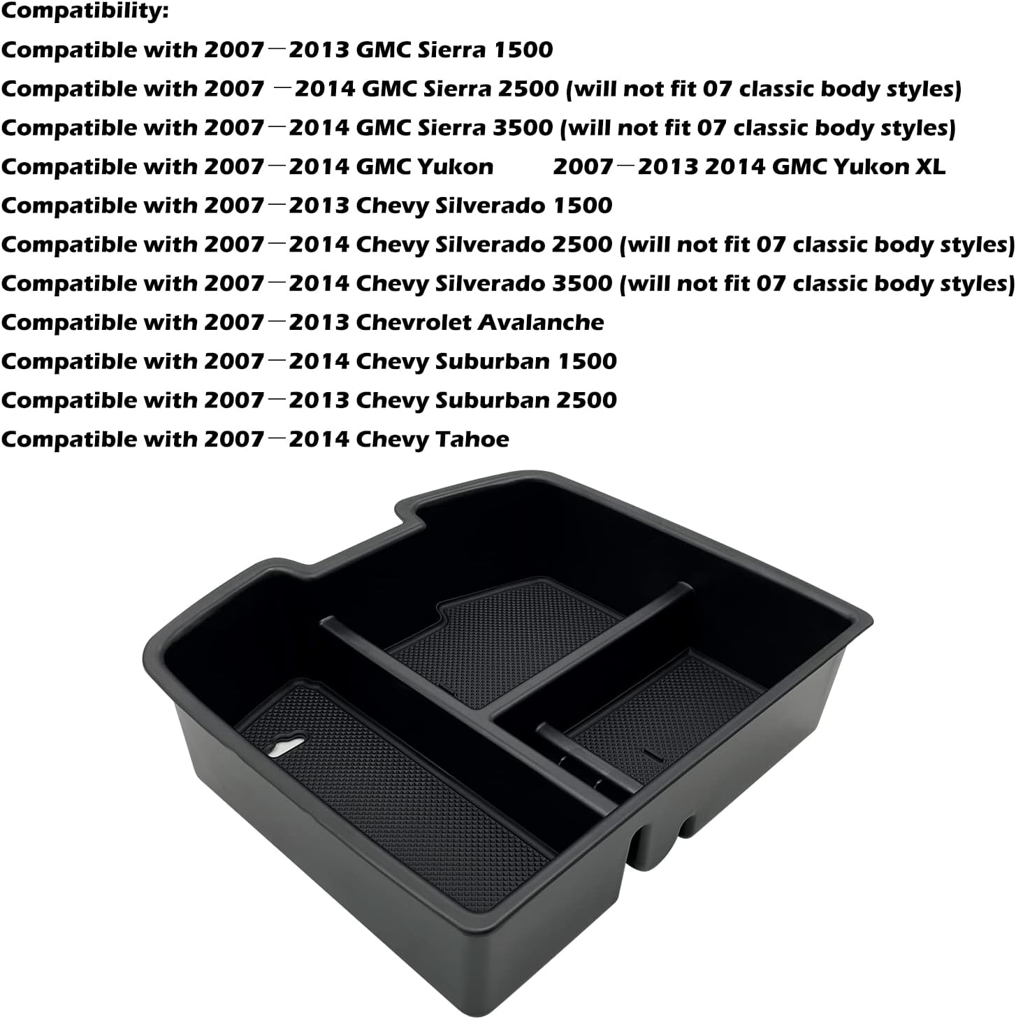 JOJOMARK Center Console Organizer Tray Compatible with 2007-2014 GMC Sierra Chevy Silverado Tahoe Yukon Suburban - Accessories Replaces 19166288 thumbnail