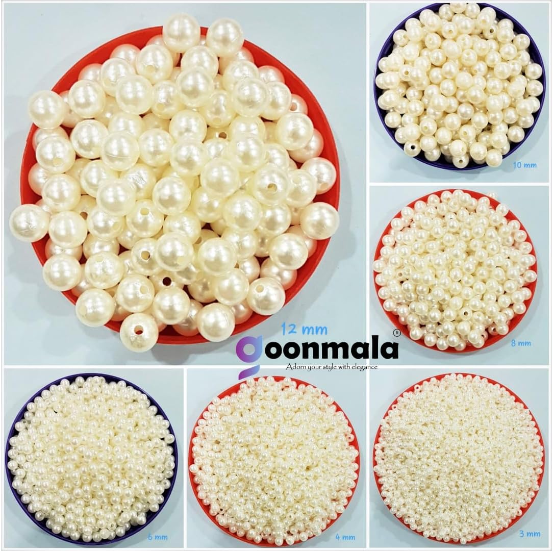 Goonmal Pearl Beads for Craft, jewllery, Embroidery 6 Shape