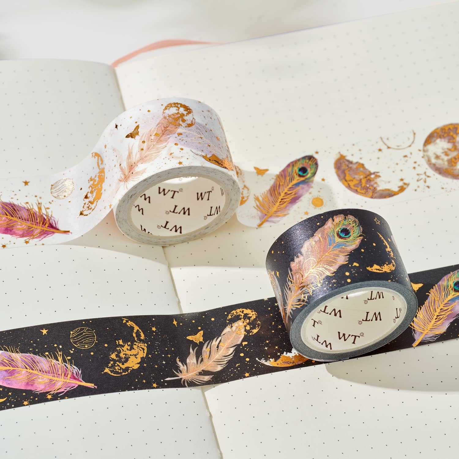 WT Dream Catcher Washi Tape Set, Tape for Scrapbooking, Planners, Junk Journal or Bible Study, Colorful Artist Decorative Craft Tape, Cute Artist Tape (2 Rolls, Each 16.4FT)