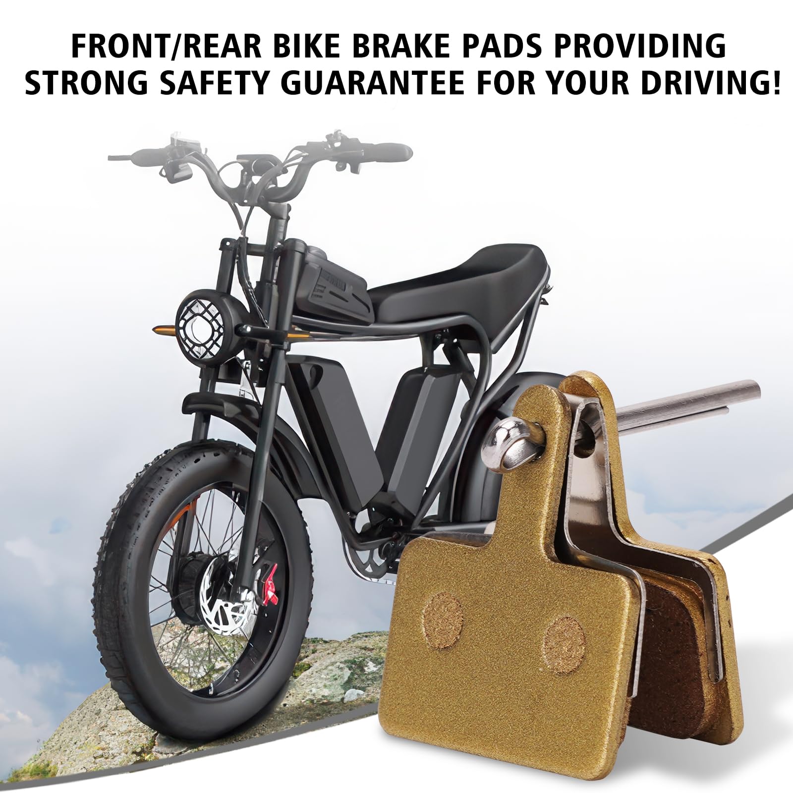 JESTOP 2 pastiglie per freno per bici, ad alte prestazioni, per Ridstar Q20/Q20 MINI/Q20 PRO/MN26/H20 PRO/DC26, pastiglie per freni a disco e molla semi-metallica e resina per freni a disco per